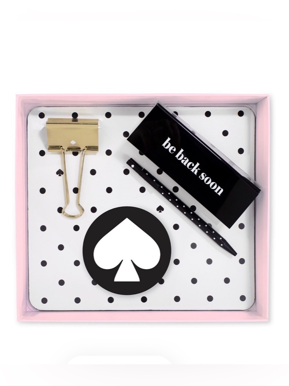 Kate Spade - Black, White Polka Dot Desk Accessory Gift Set